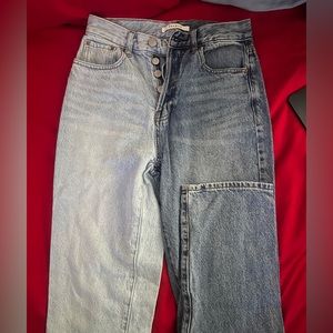 Split colored dad jean